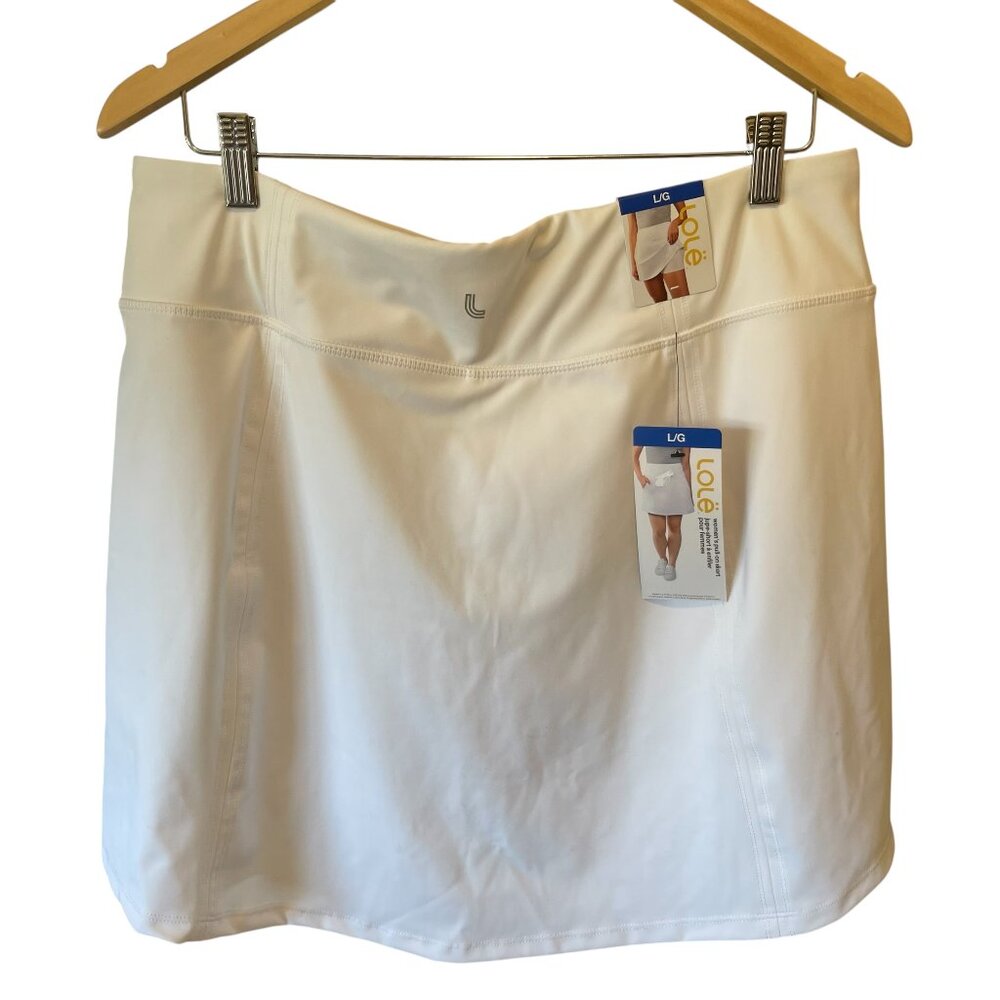 LOLE| High waisted Pull on SKORT in White, LG NWT